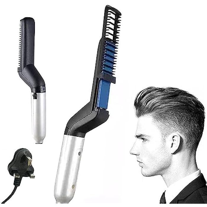 Excefore Beard Straightener for Men, Hair Straightener Brush, Beard Straightening Comb, Quick Heated Anti Scald Multifunctional Ionic Hair Beard Straightener Comb Styler Tools - Image 1